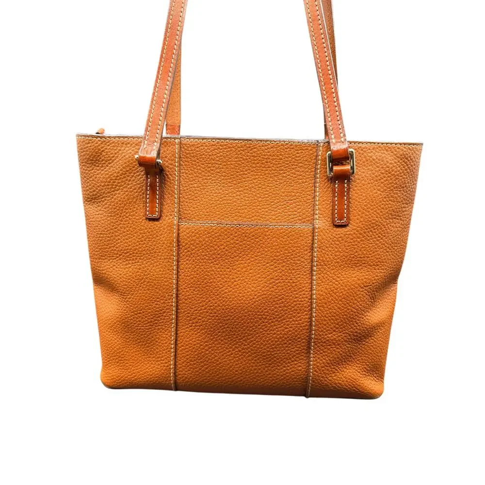 Dooney & Bourke Pebble Grain Leather Tote Bag Cognac Brown